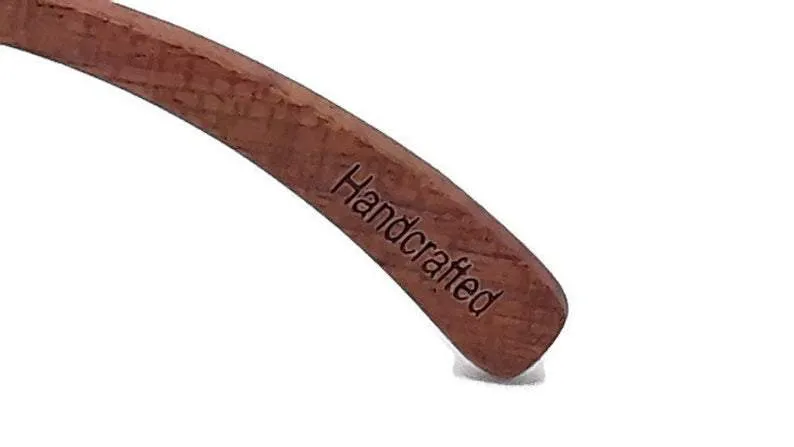 Real Sandalwood Sunglasses, Ice Blue Polarized Lenses