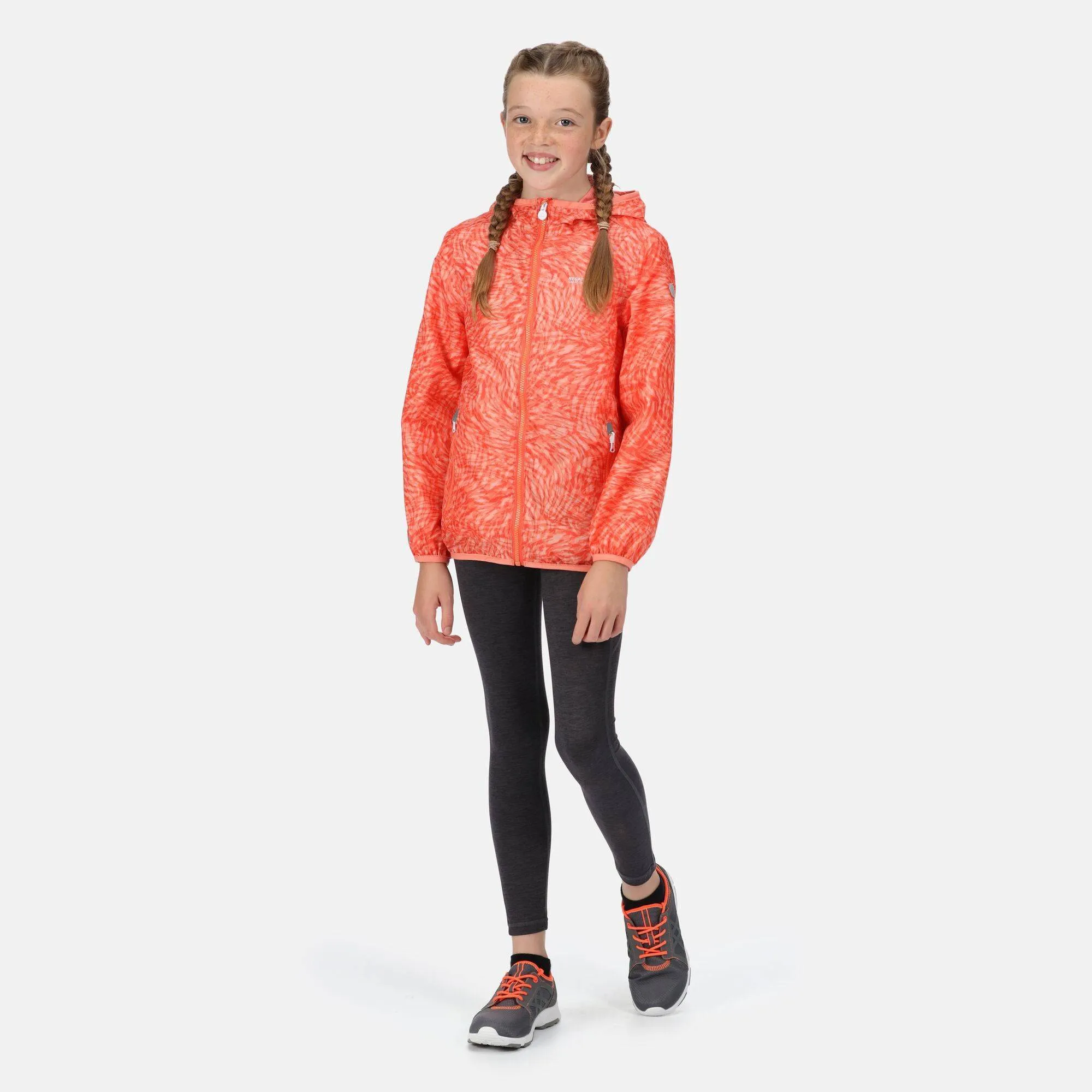 Regatta Kids Printed Lever Jacket -NEON PEACH