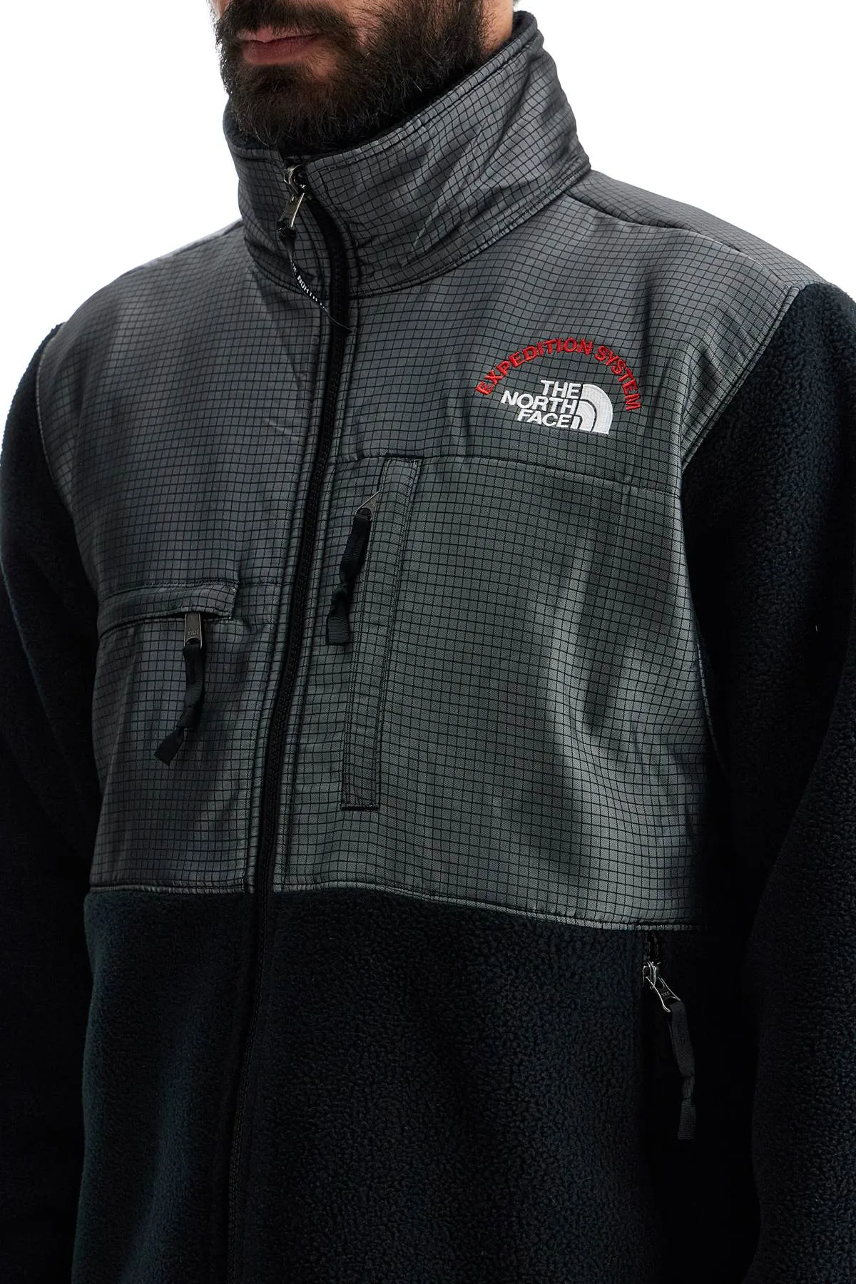 retro denali fleece sports jacket. NF0A88XH TNF BLACK/MOONSTONE GRE