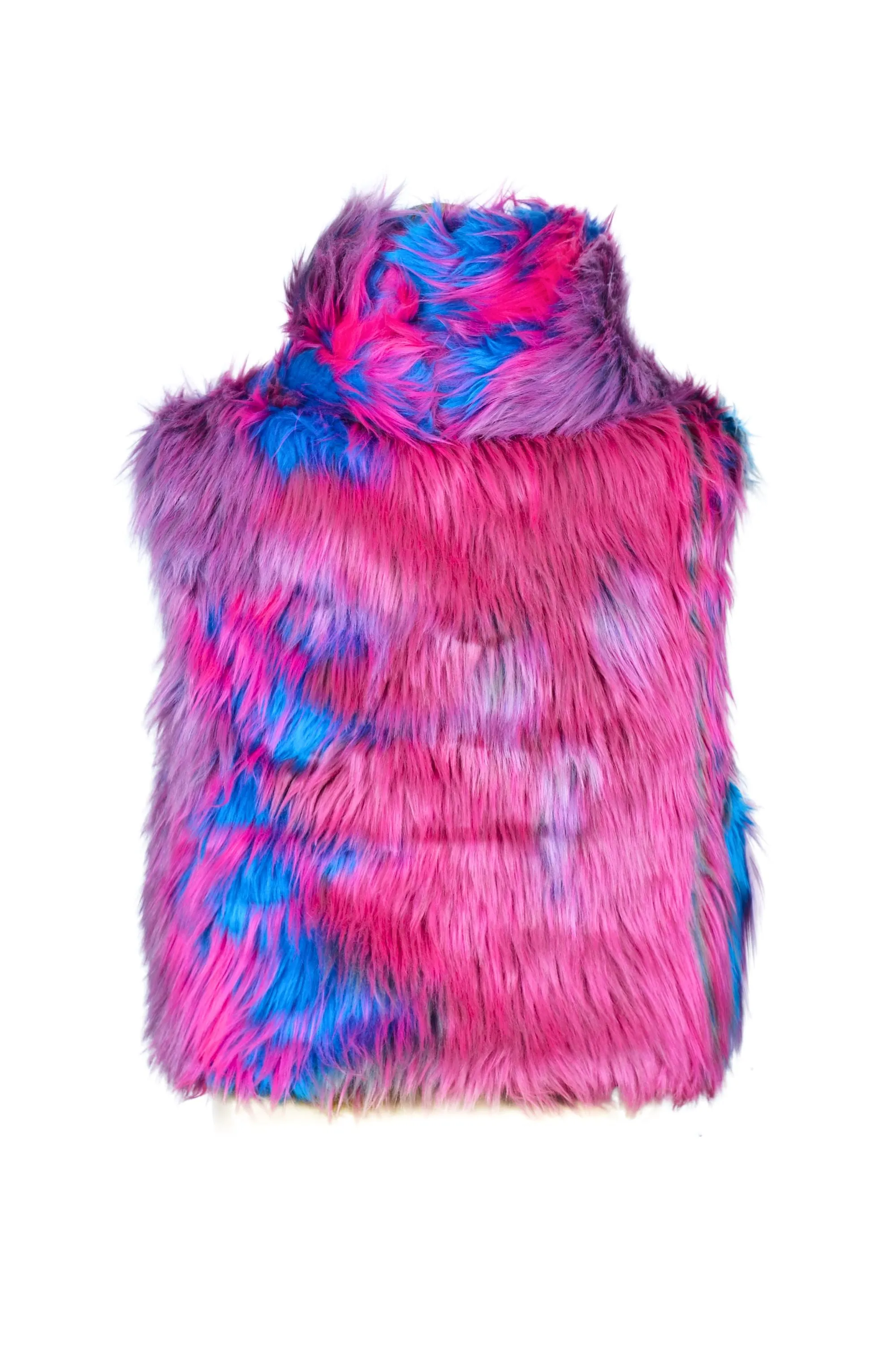 Reversible Day Glow Mens Fur Vest