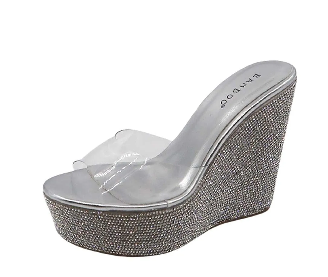Rhinestone Wedge Sandals  Chosen-34  BAMBOO