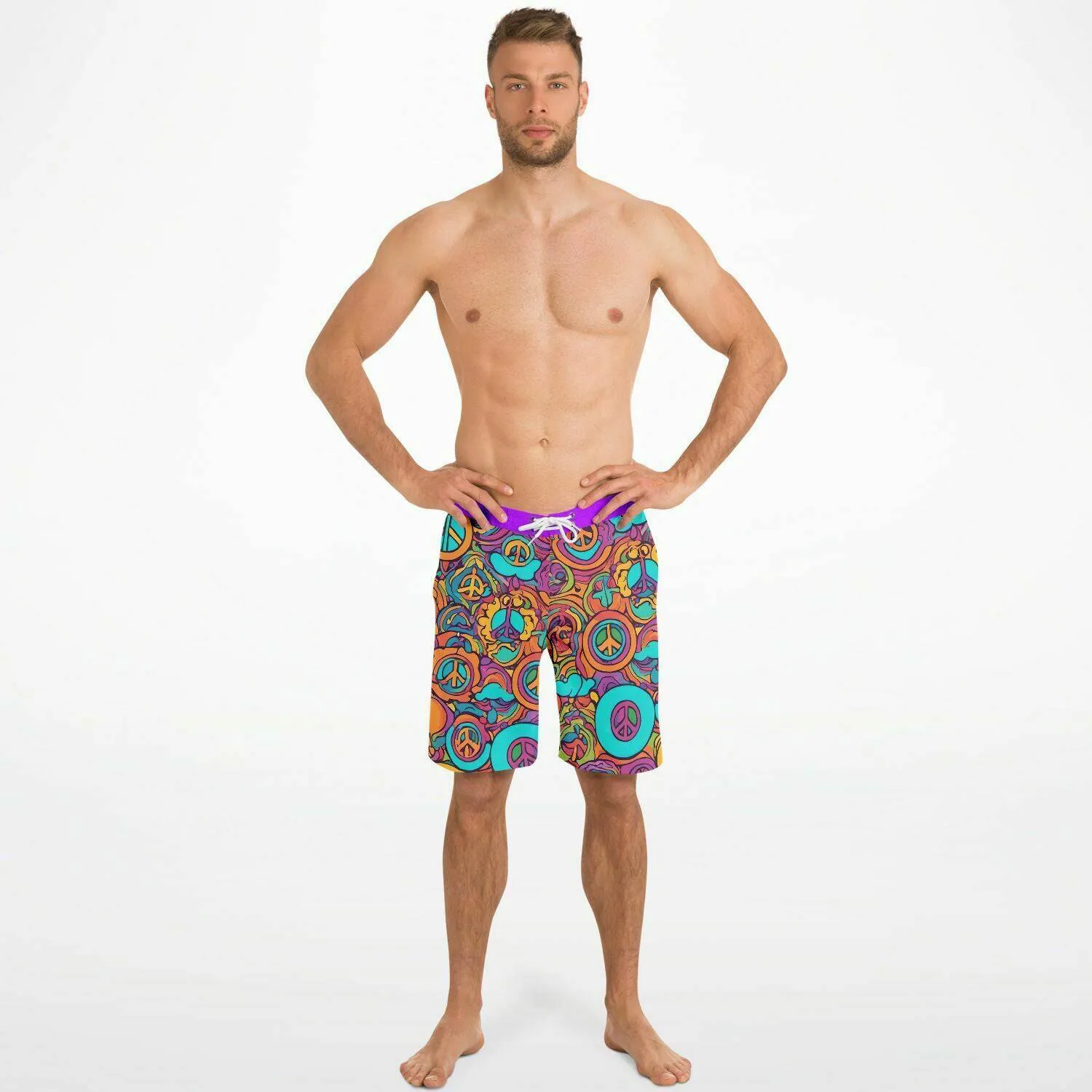 Rip Tide Customizable Board Shorts - Peace Dude