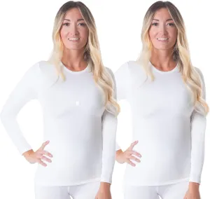 Rocky Thermal Shirts for Women Fleece Lined Base Layer Tops Long Johns Underwear, Warm Insulated Extreme Cold Weather Pajamas
