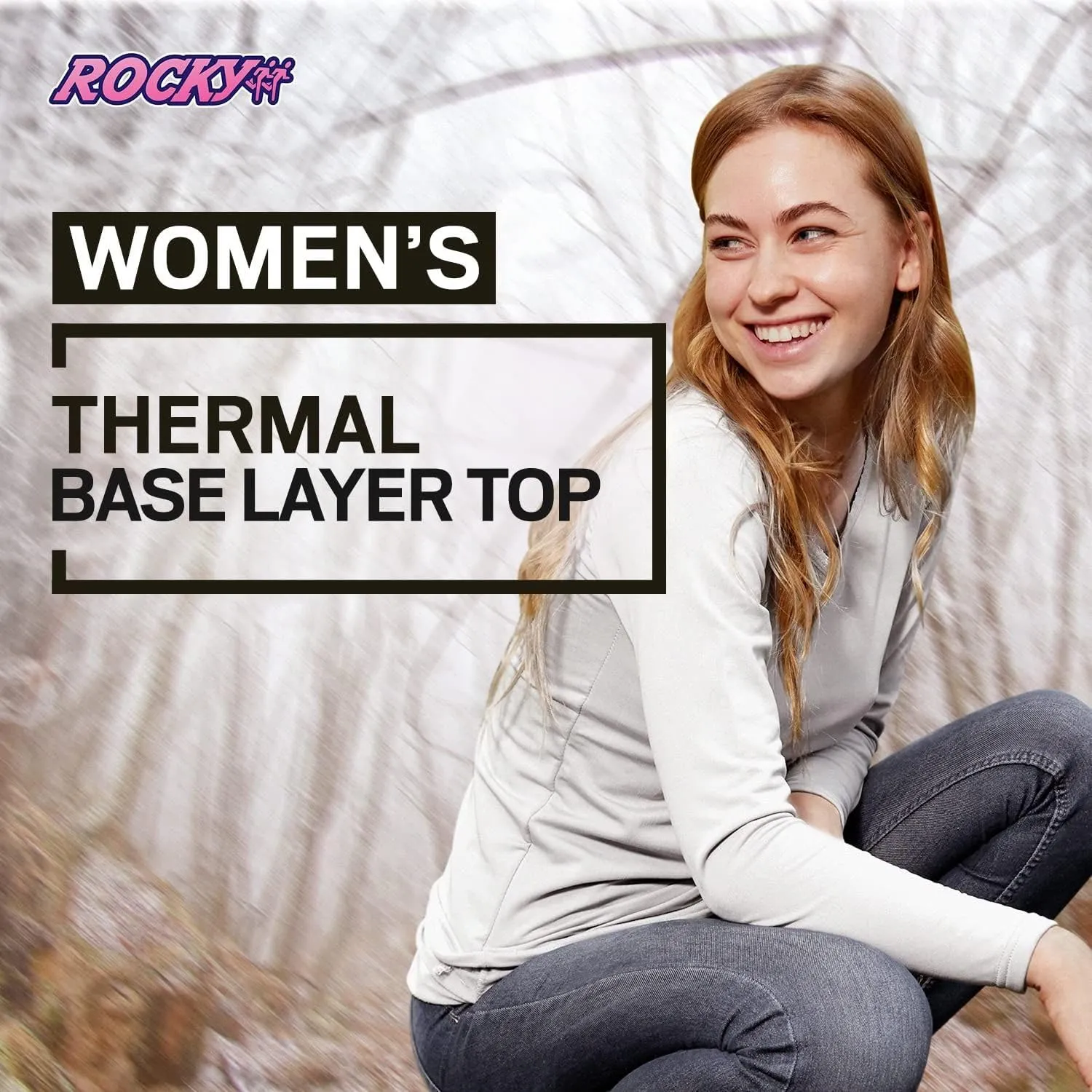 Rocky Thermal Shirts for Women Fleece Lined Base Layer Tops Long Johns Underwear, Warm Insulated Extreme Cold Weather Pajamas