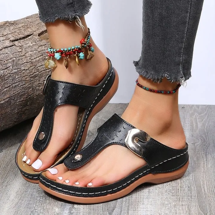 Roman Ladies Casual Wedges Flip Flops