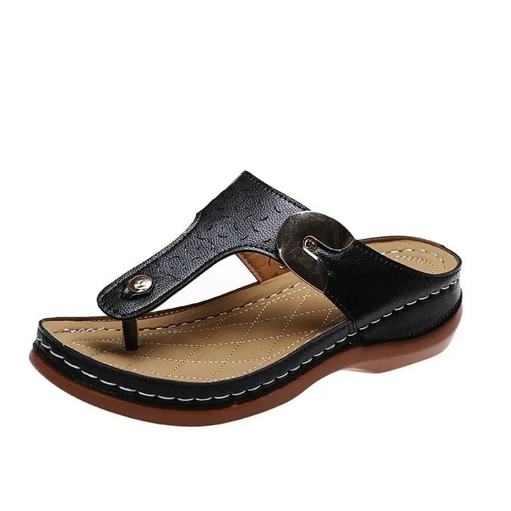Roman Ladies Casual Wedges Flip Flops