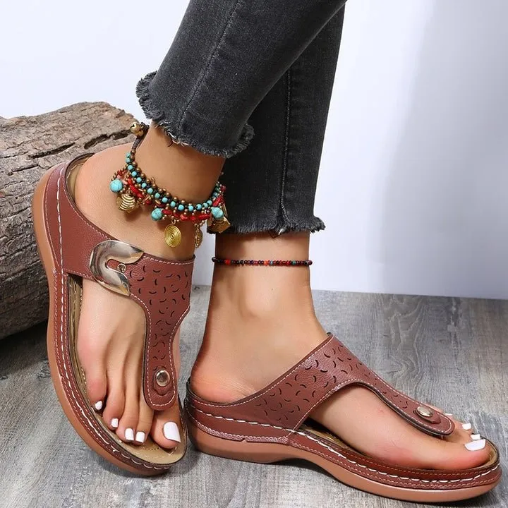 Roman Ladies Casual Wedges Flip Flops