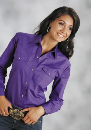 ROPER LADIES LONG SLEEVE SHIRT SNAP SOLID COLOR STYLE 03-050-0265-1067