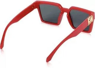Round, Retro Square Sunglasses (For Men & Women, Red, Red)