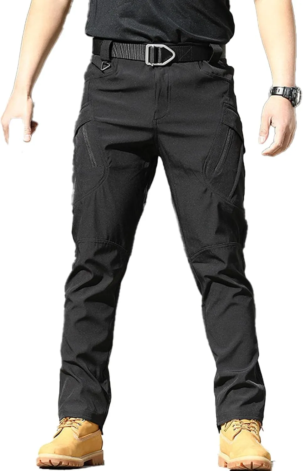 Rugstor Flexcamo - Tactical Waterproof Pants, Lightweight Waterproof Quick Dry Tactical Pants with Belt