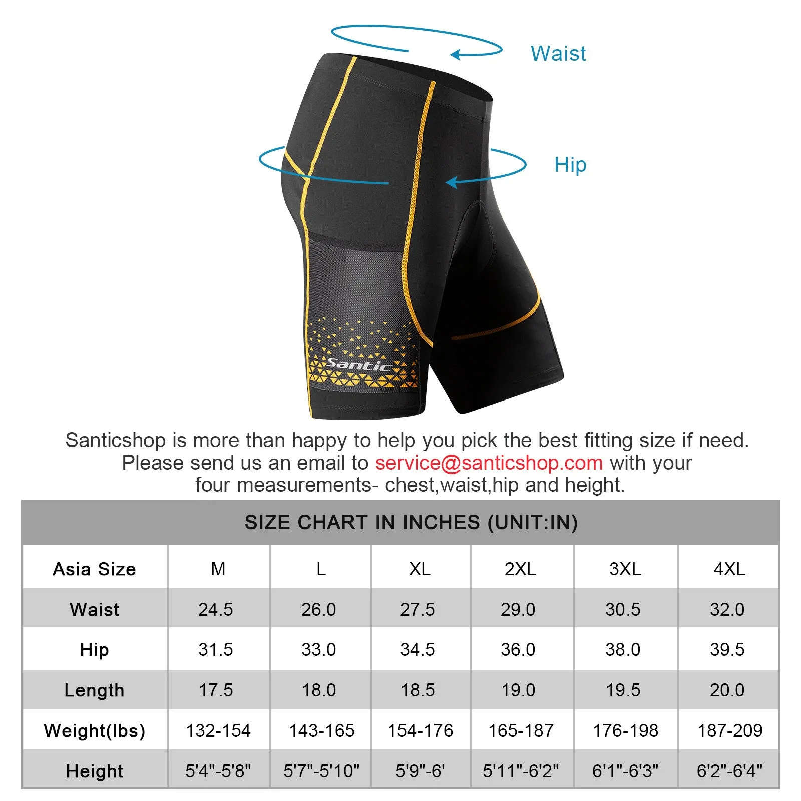 Santic Cloud Edge Yellow Padded Men’s Cycling Shorts