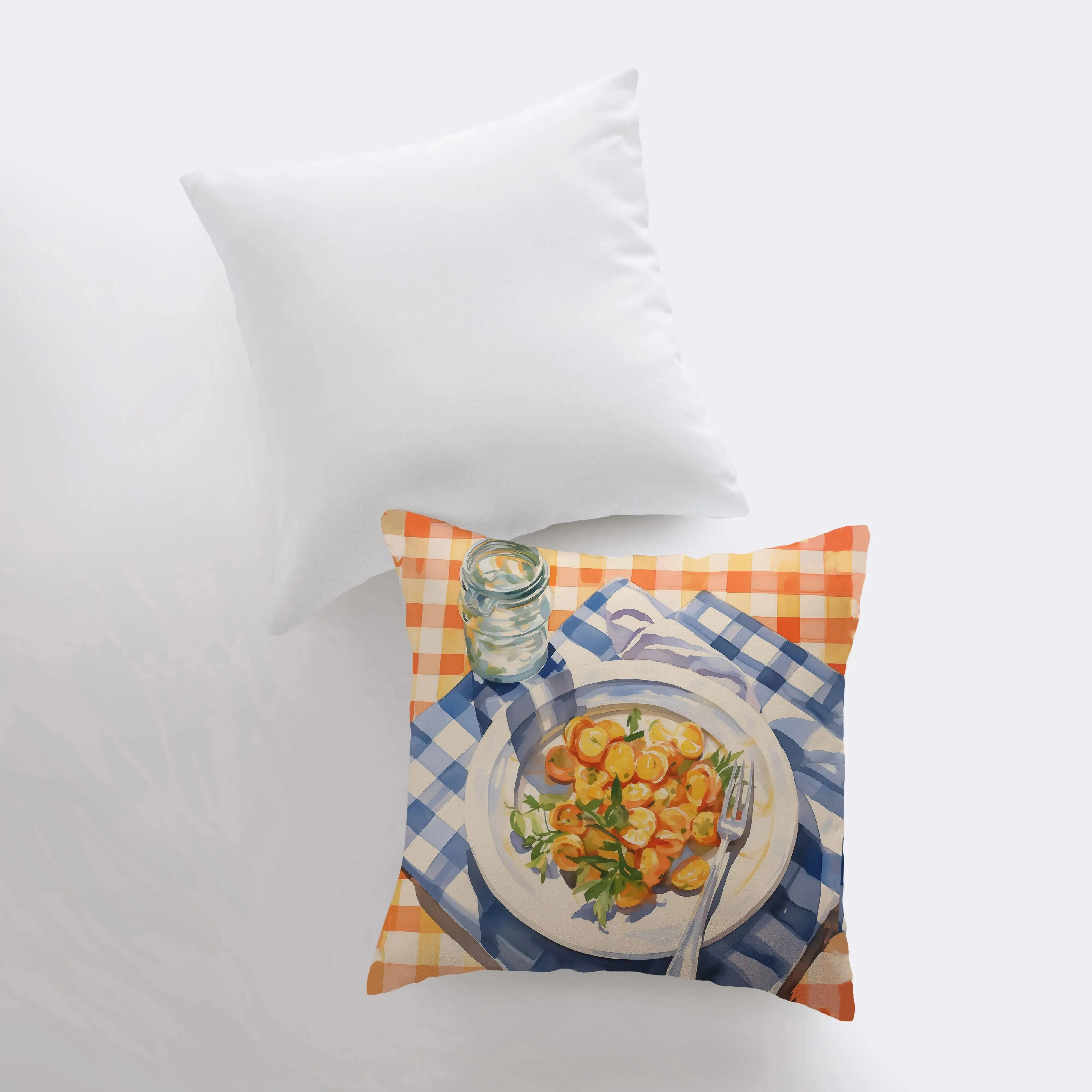 Scallops Picnic | Gouache Painting | Food Pillow | Seafood | Abstract Still Life | Throw Pillow | Home Decor | Gift for Her | Pillow Cover