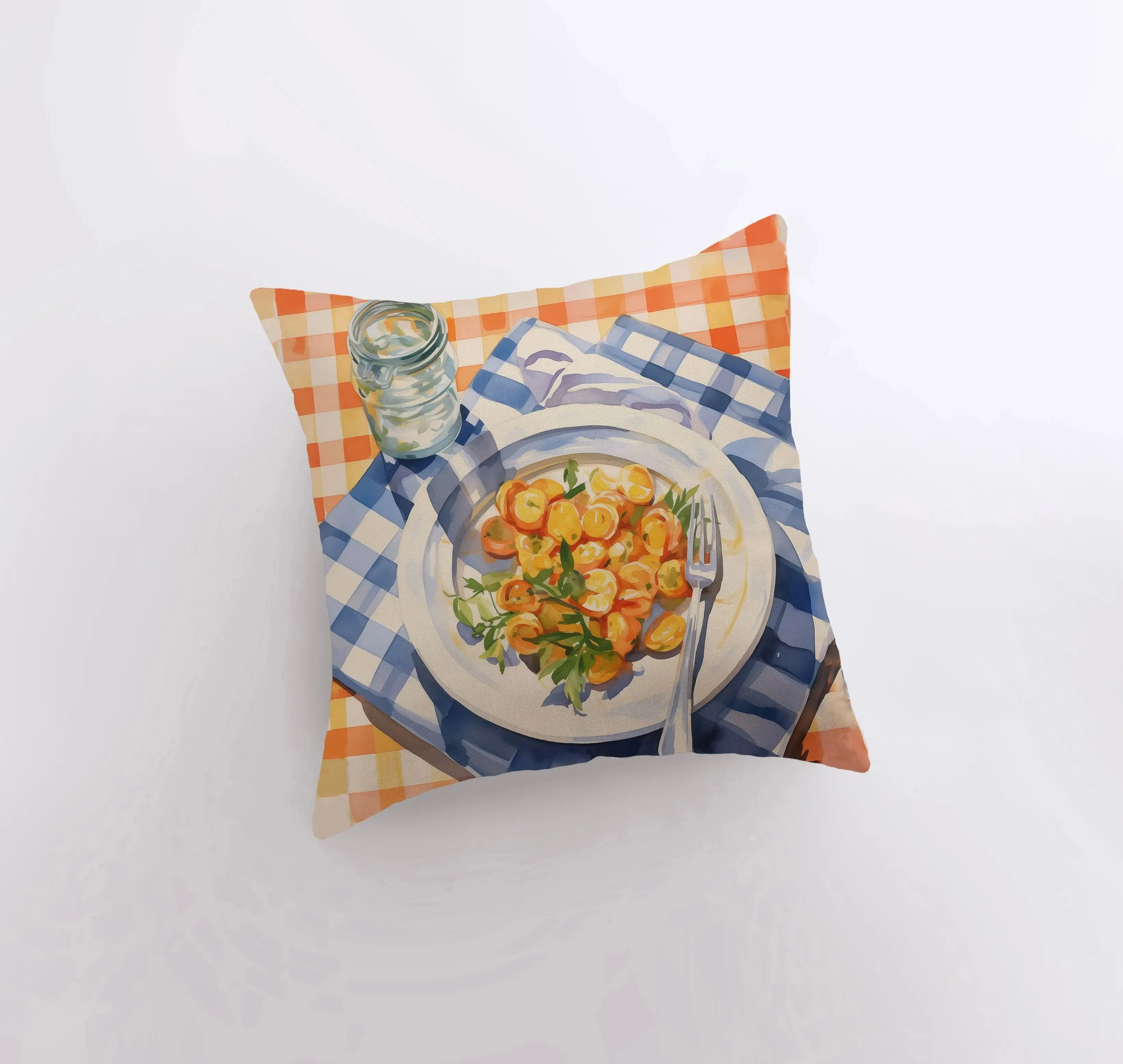Scallops Picnic | Gouache Painting | Food Pillow | Seafood | Abstract Still Life | Throw Pillow | Home Decor | Gift for Her | Pillow Cover