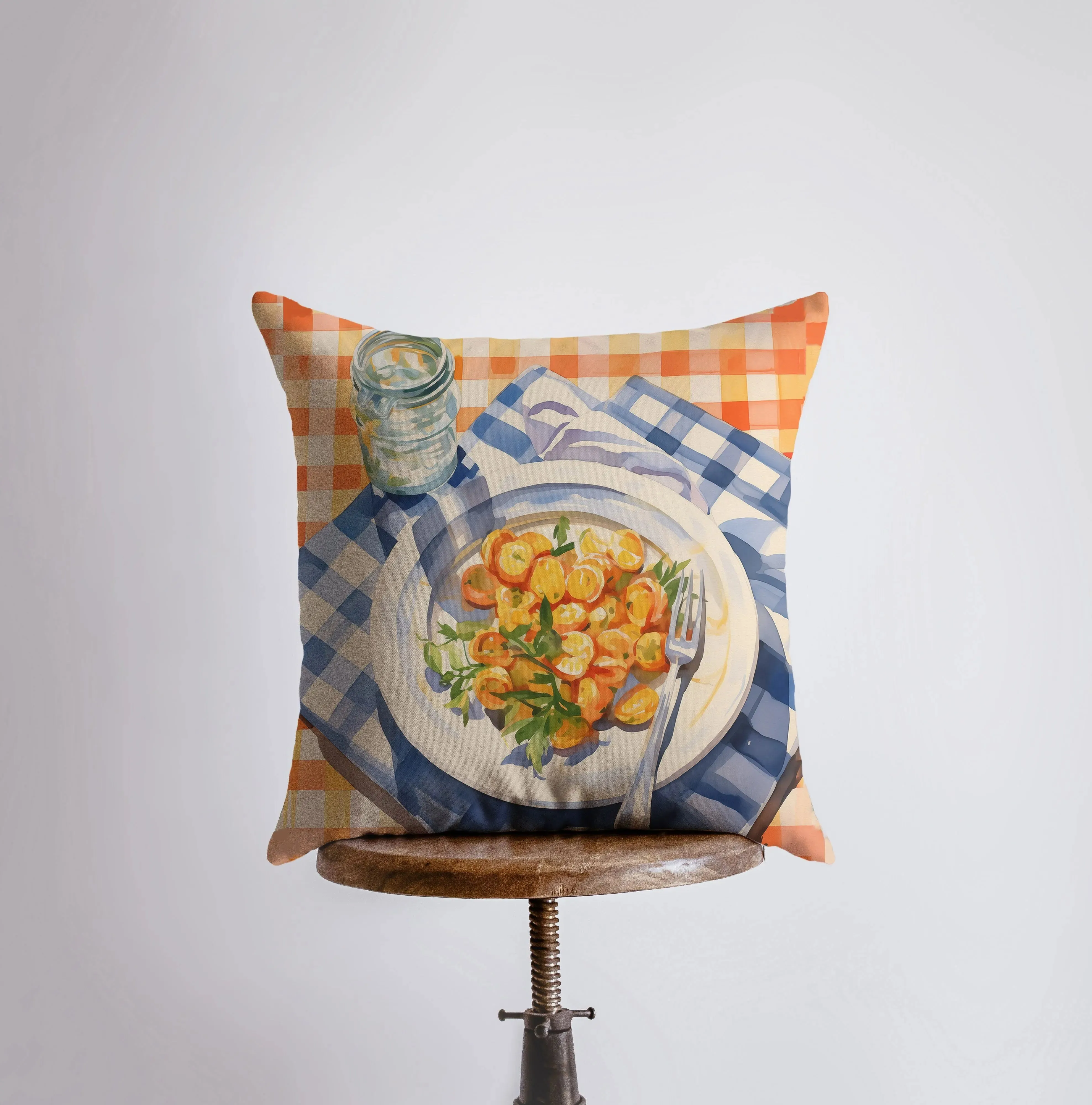 Scallops Picnic | Gouache Painting | Food Pillow | Seafood | Abstract Still Life | Throw Pillow | Home Decor | Gift for Her | Pillow Cover