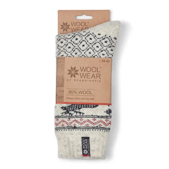Scandinavian Wool Socks | Reindeer