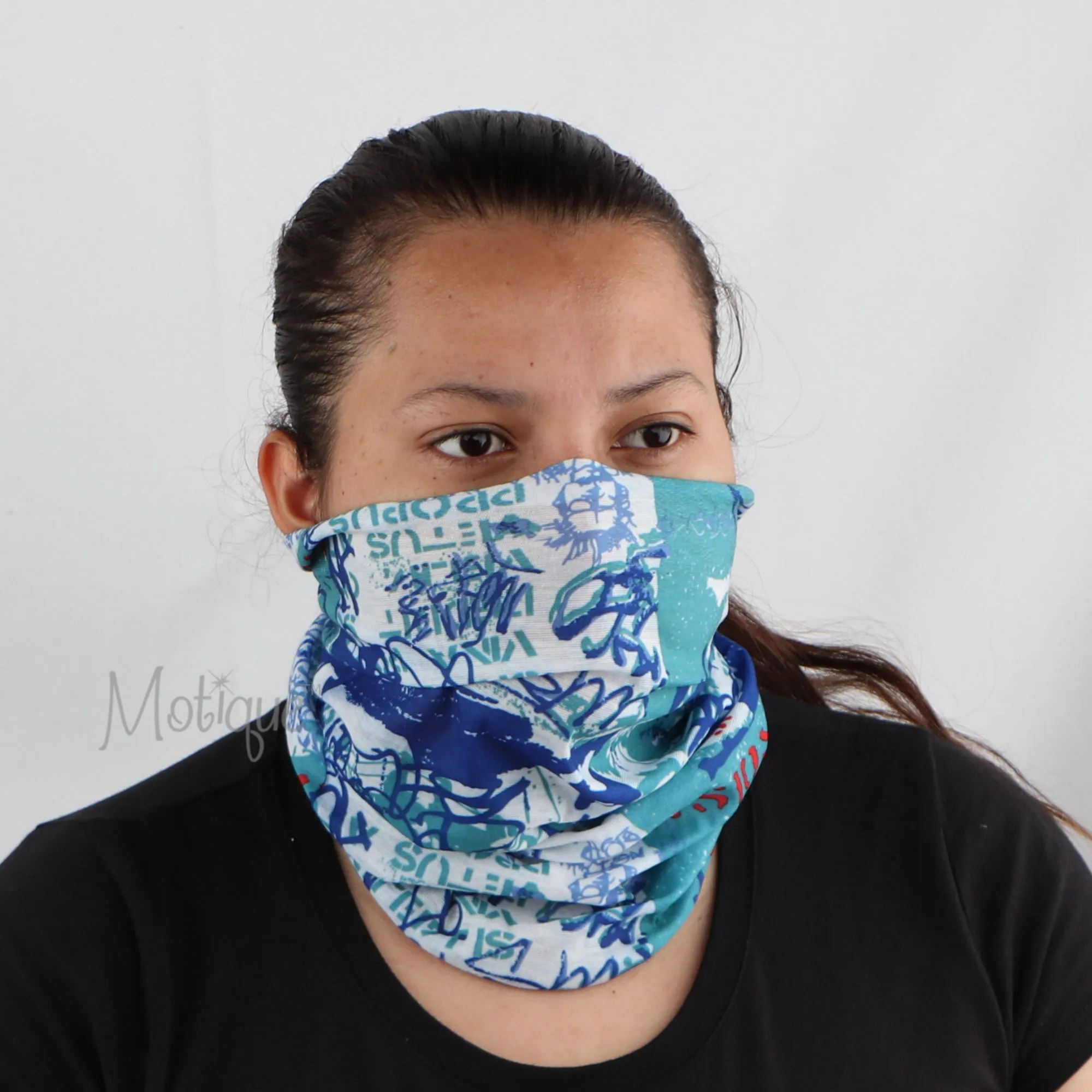 Seamless Blue Face Mask Neck Gaiter