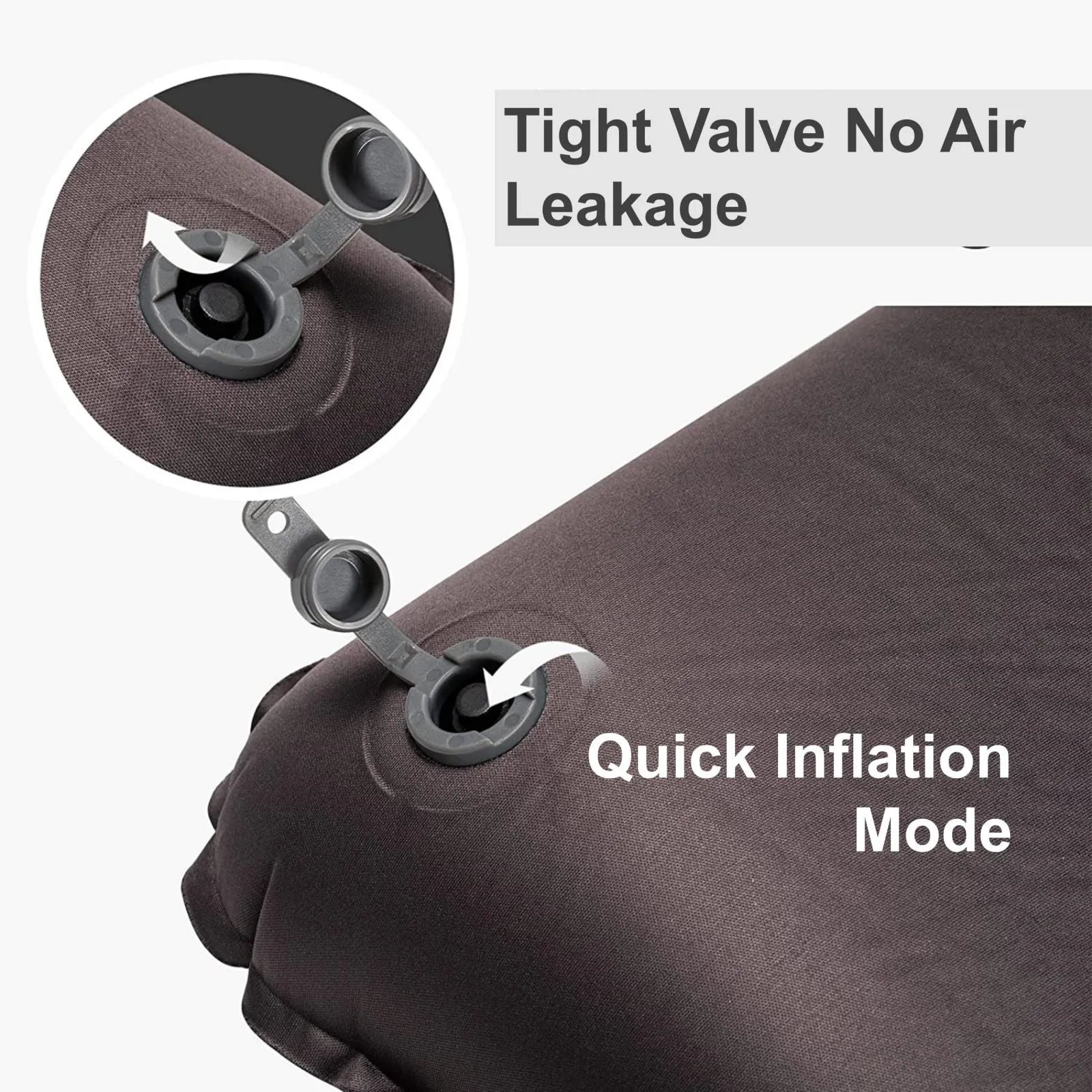 Self Inflating Camping Pillow with Ergonomic 3D Support, Foam Inflatable Travel Pillow