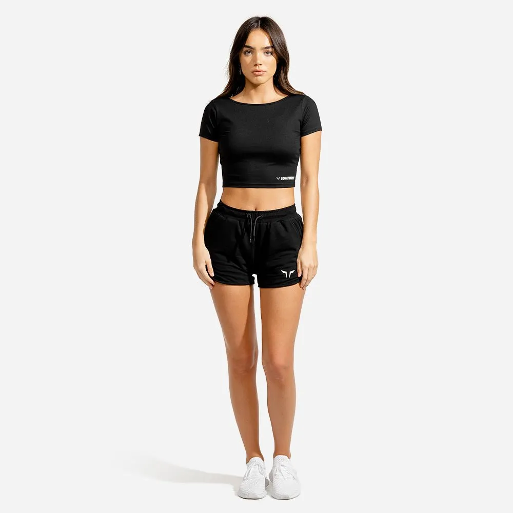 She-Wolf Crop Shorts - Black