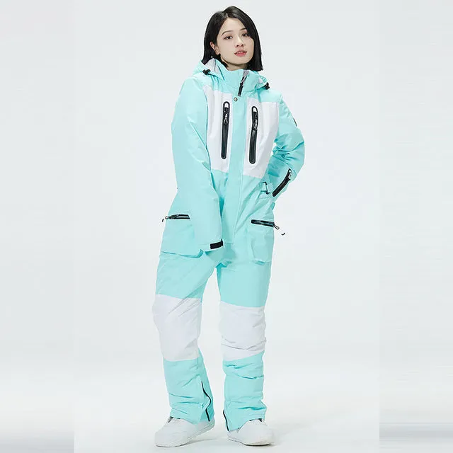 Ski Jumpsuit for Men Women Winter Windproof Waterproof Warm Ski Suit