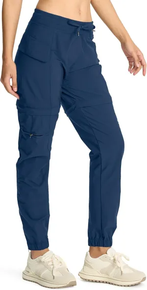 smawell Women's Hiking Pants Convertible Lightweight Zip-Off Outdoor Pants Quick Dry Joggers with Pocket