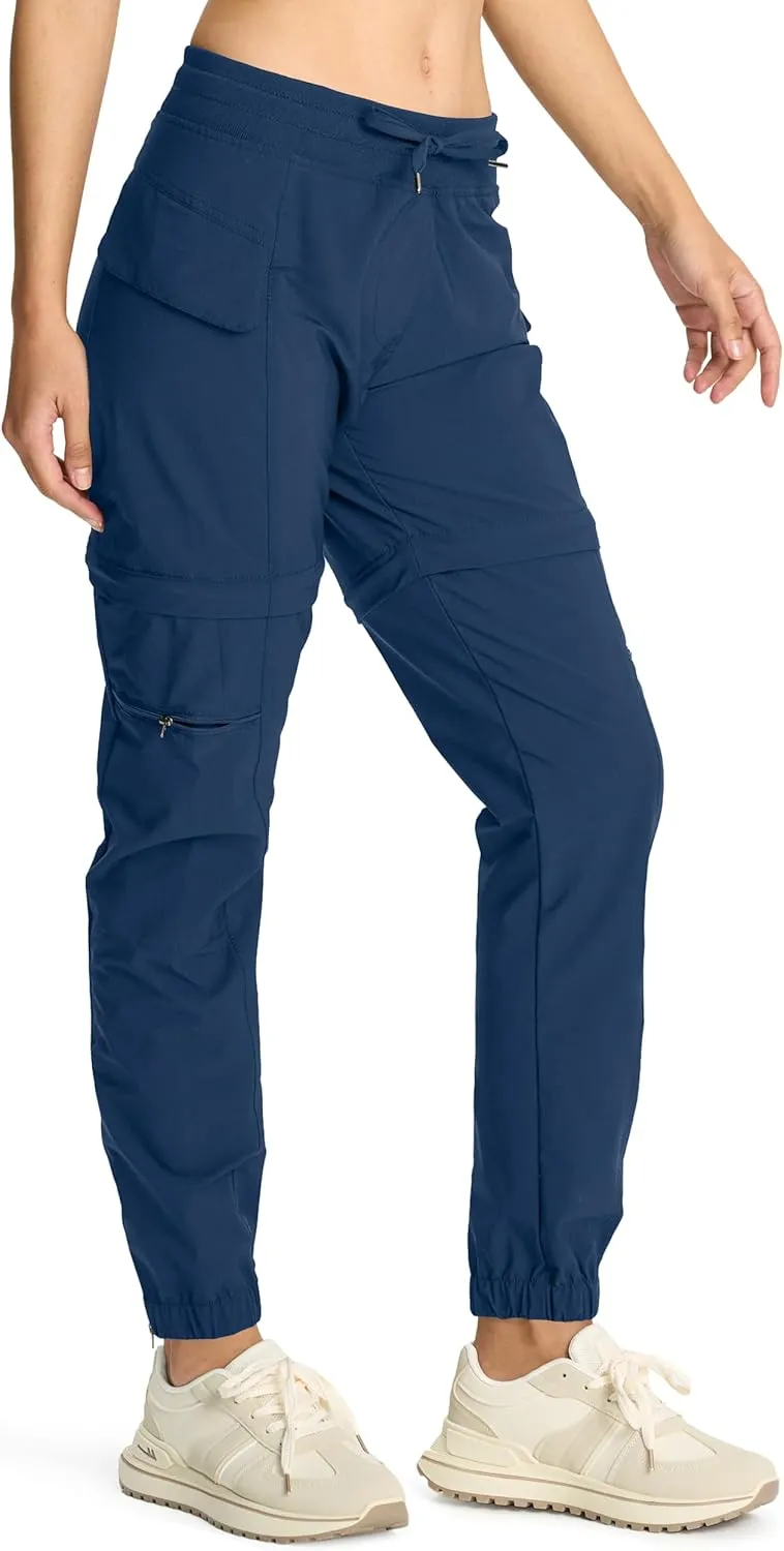 smawell Women's Hiking Pants Convertible Lightweight Zip-Off Outdoor Pants Quick Dry Joggers with Pocket