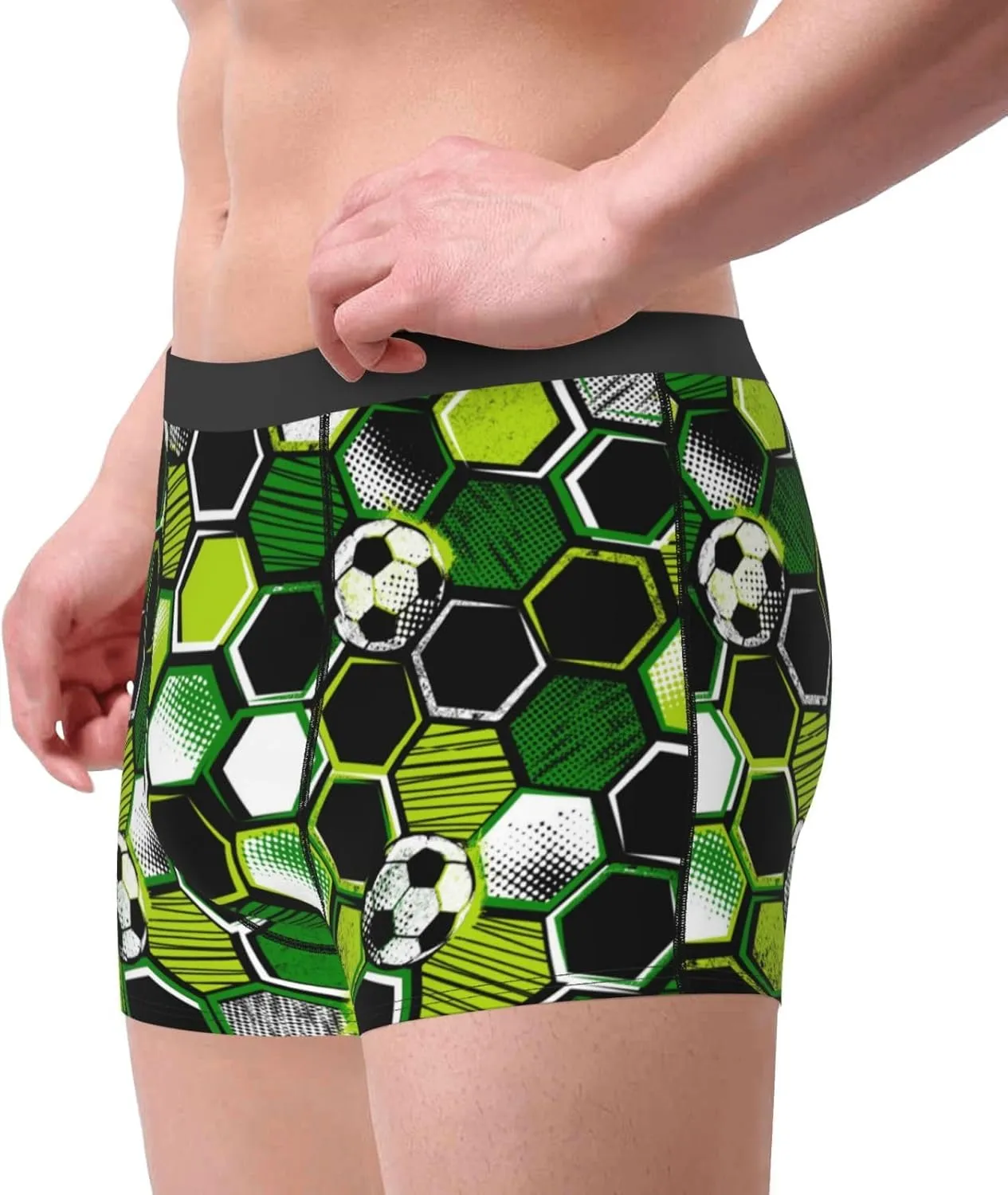 Soccer1 Print Boxer Briefs For Men Breathable Underwear-