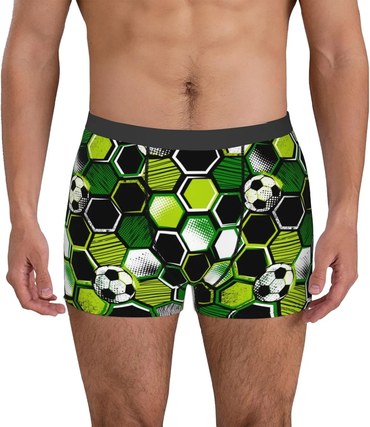 Soccer1 Print Boxer Briefs For Men Breathable Underwear-
