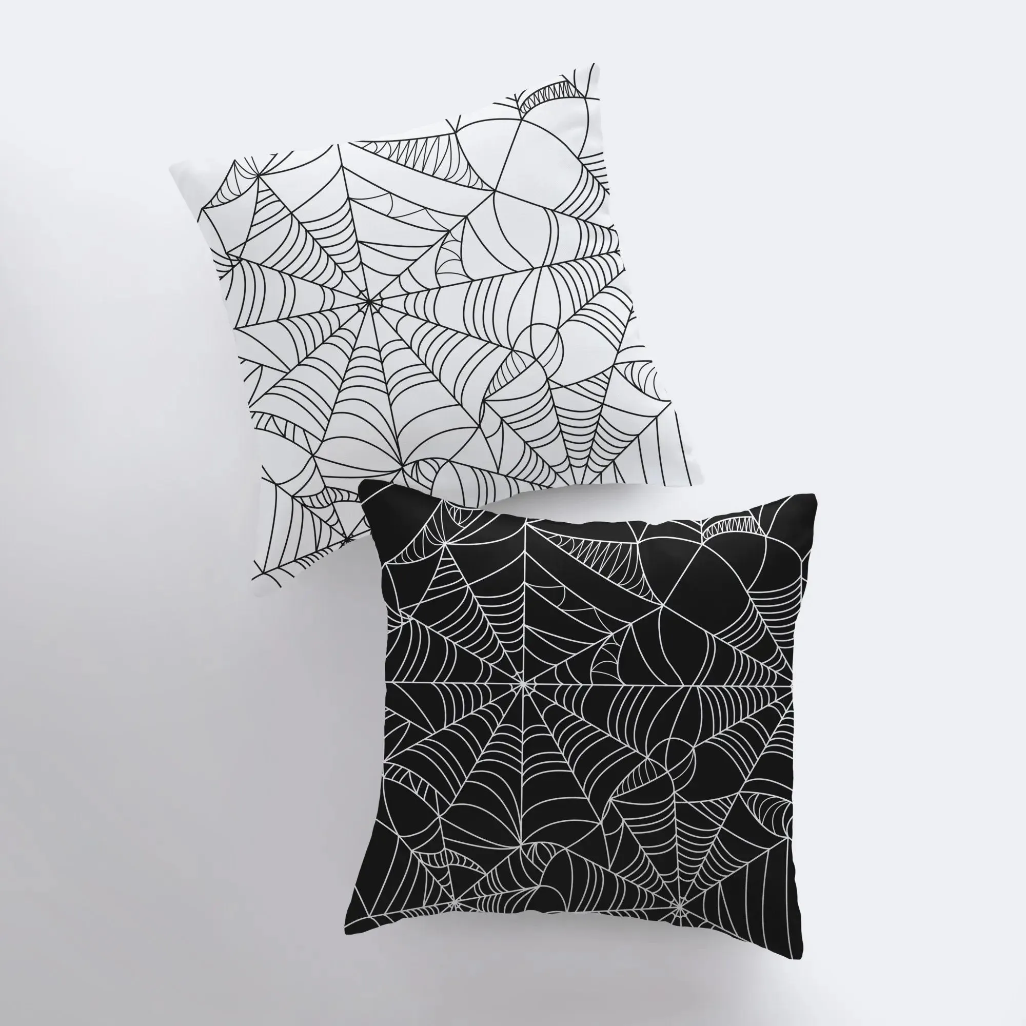 SpiderWeb White Pillow Cover | Fall Décor | Halloween Pillows | Halloween Décor | Fall Throw Pillows | Cute Throw Pillows