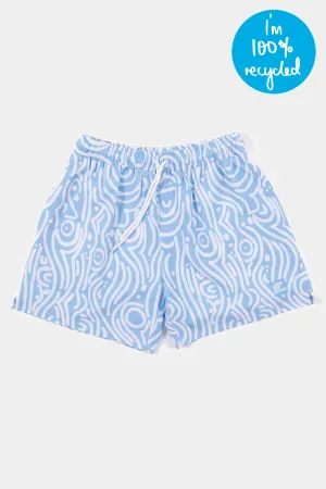 Spirit Waves Beach Boardies Blue White (100% recycled)