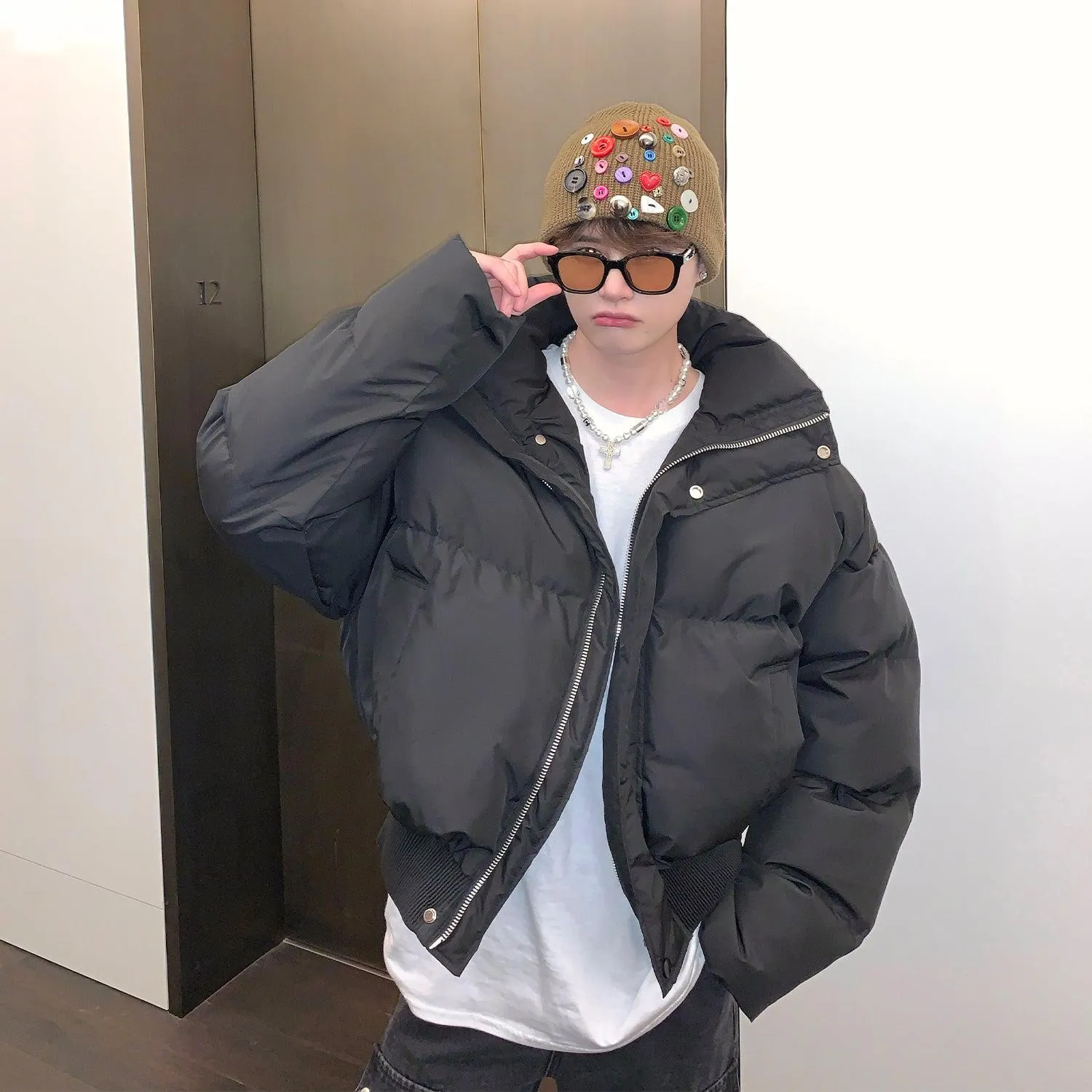 Stand Collar Short Puffer Jacket