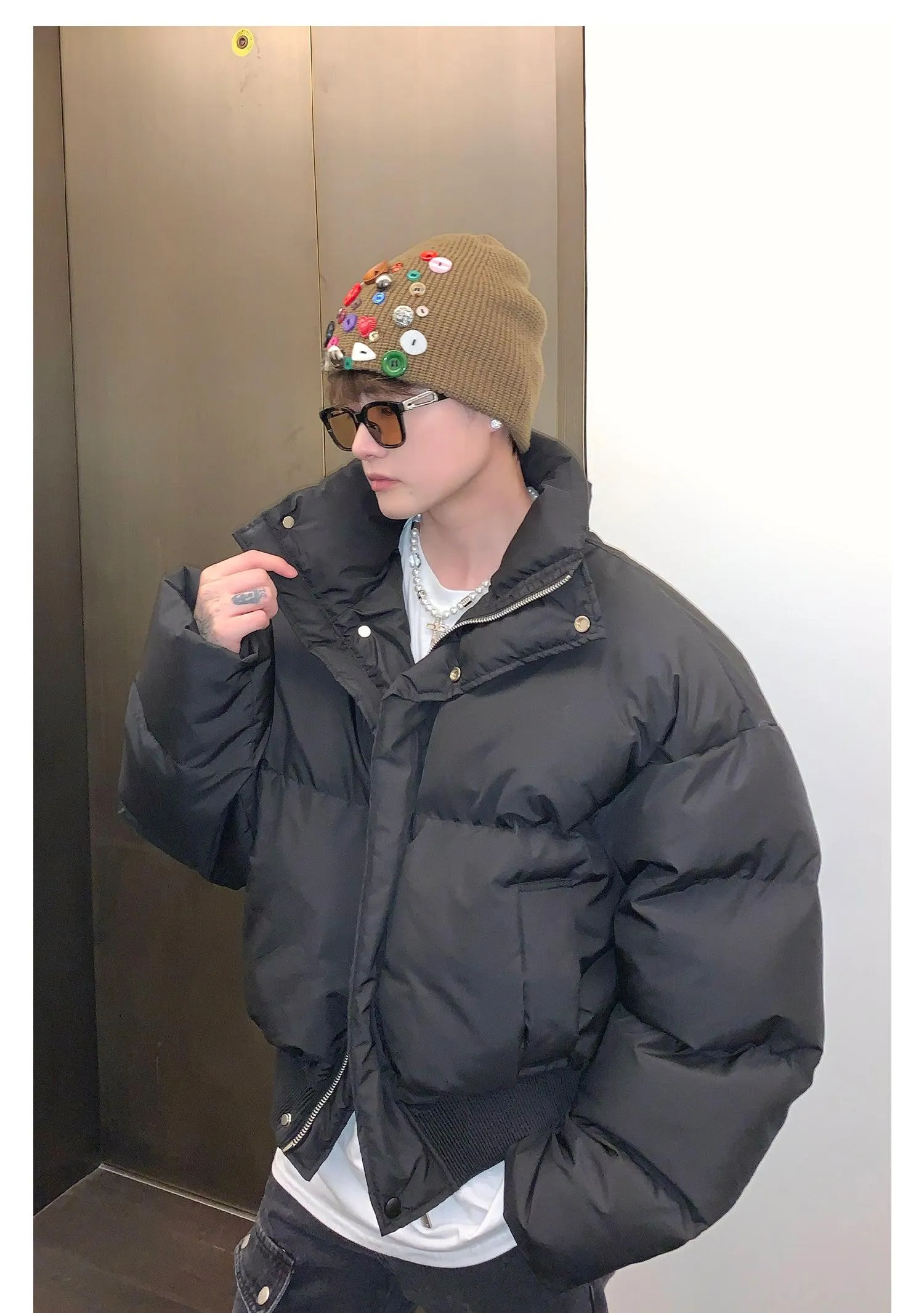Stand Collar Short Puffer Jacket