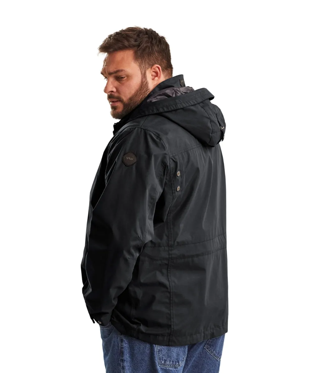 STOY Ben Men’s Plus Size Shell Jacket Black Sizes 3XL-6XL
