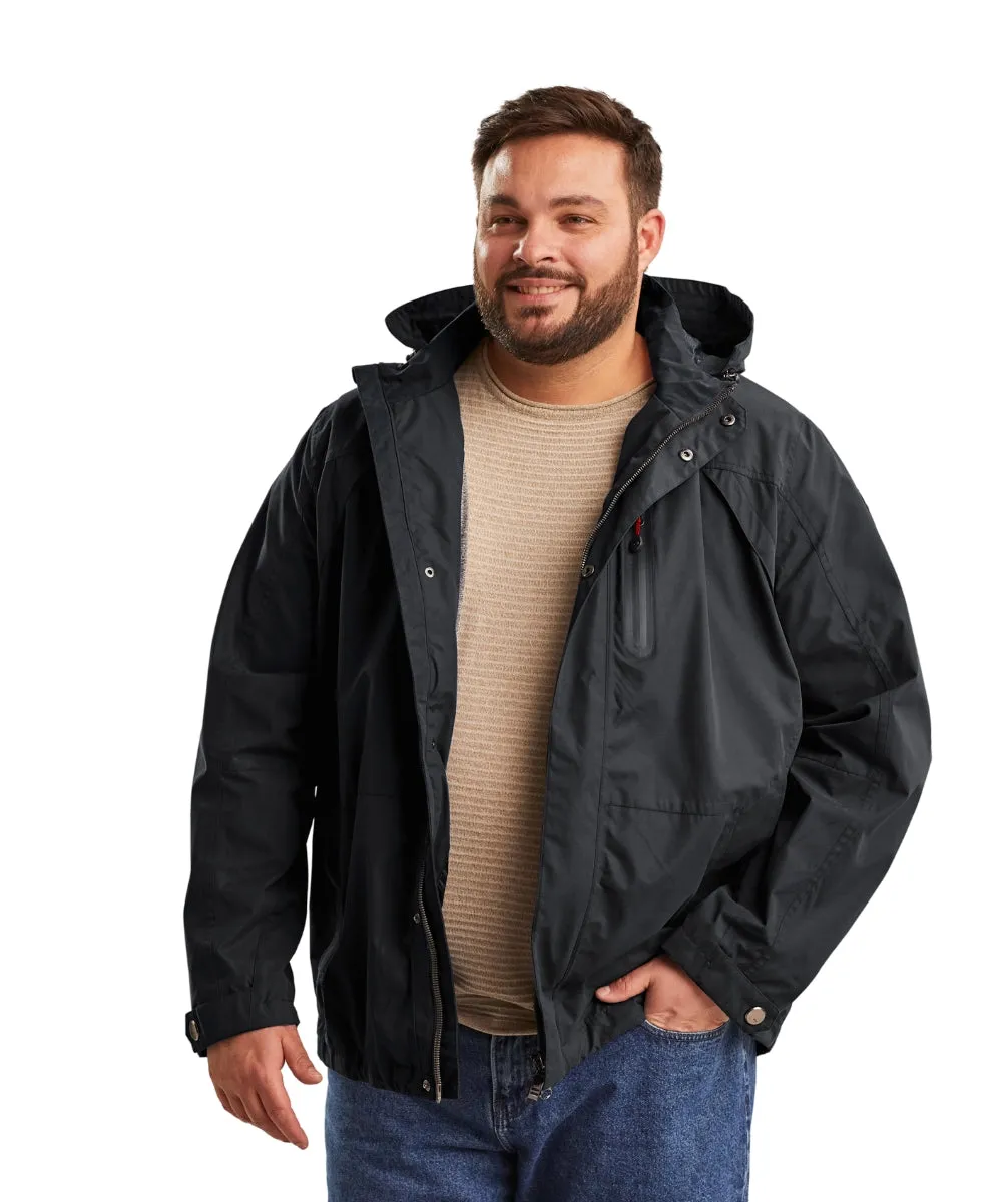 STOY Ben Men’s Plus Size Shell Jacket Black Sizes 3XL-6XL