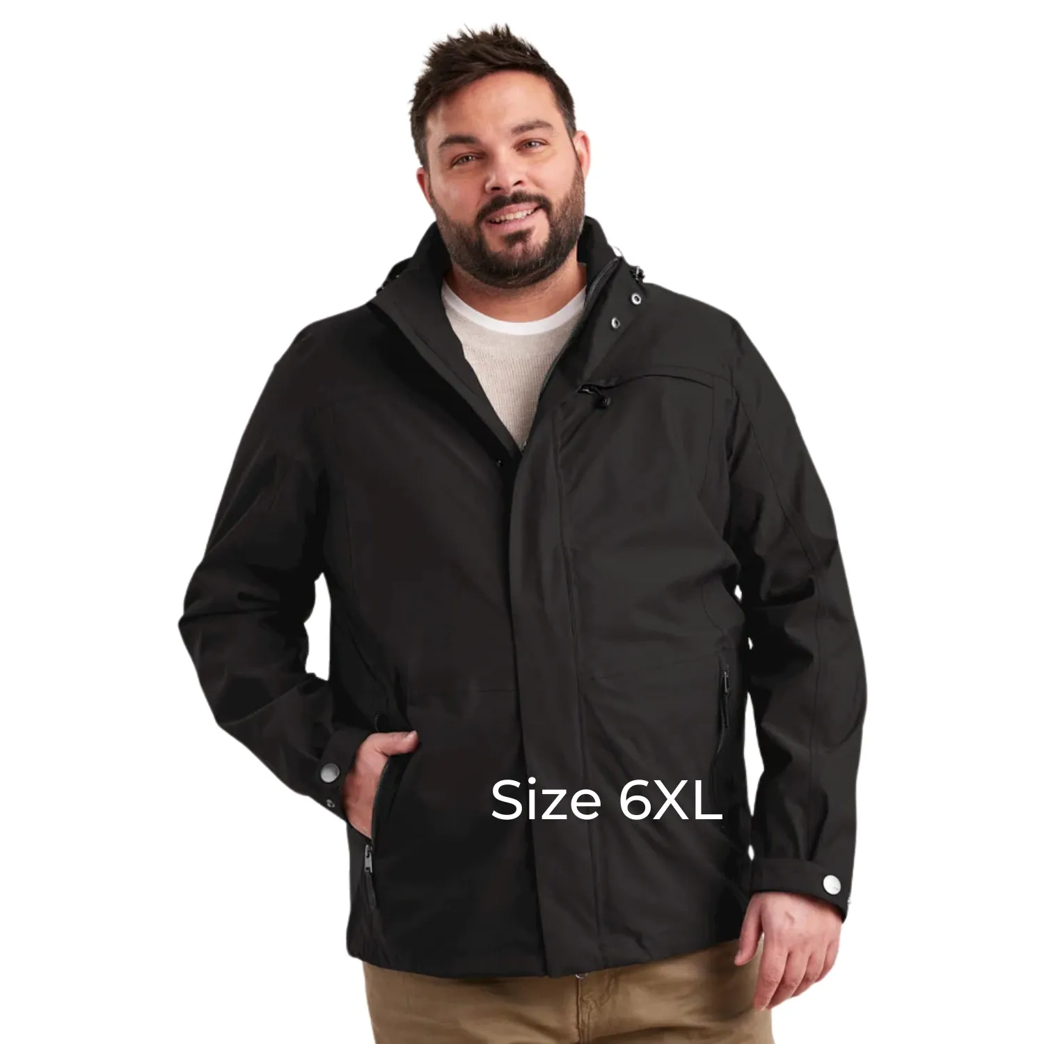 STOY Ben Men’s Plus Size Shell Jacket Black Sizes 3XL-6XL