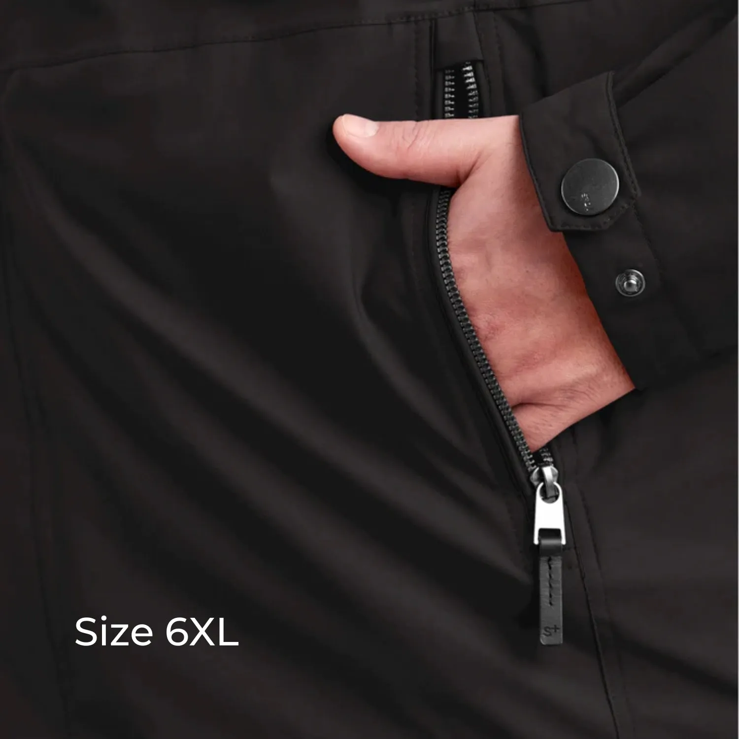 STOY Ben Men’s Plus Size Shell Jacket Black Sizes 3XL-6XL