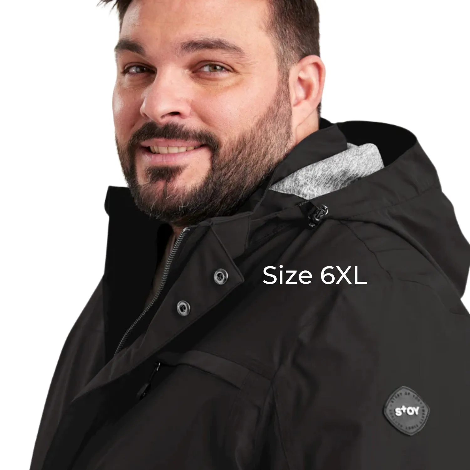 STOY Ben Men’s Plus Size Shell Jacket Black Sizes 3XL-6XL
