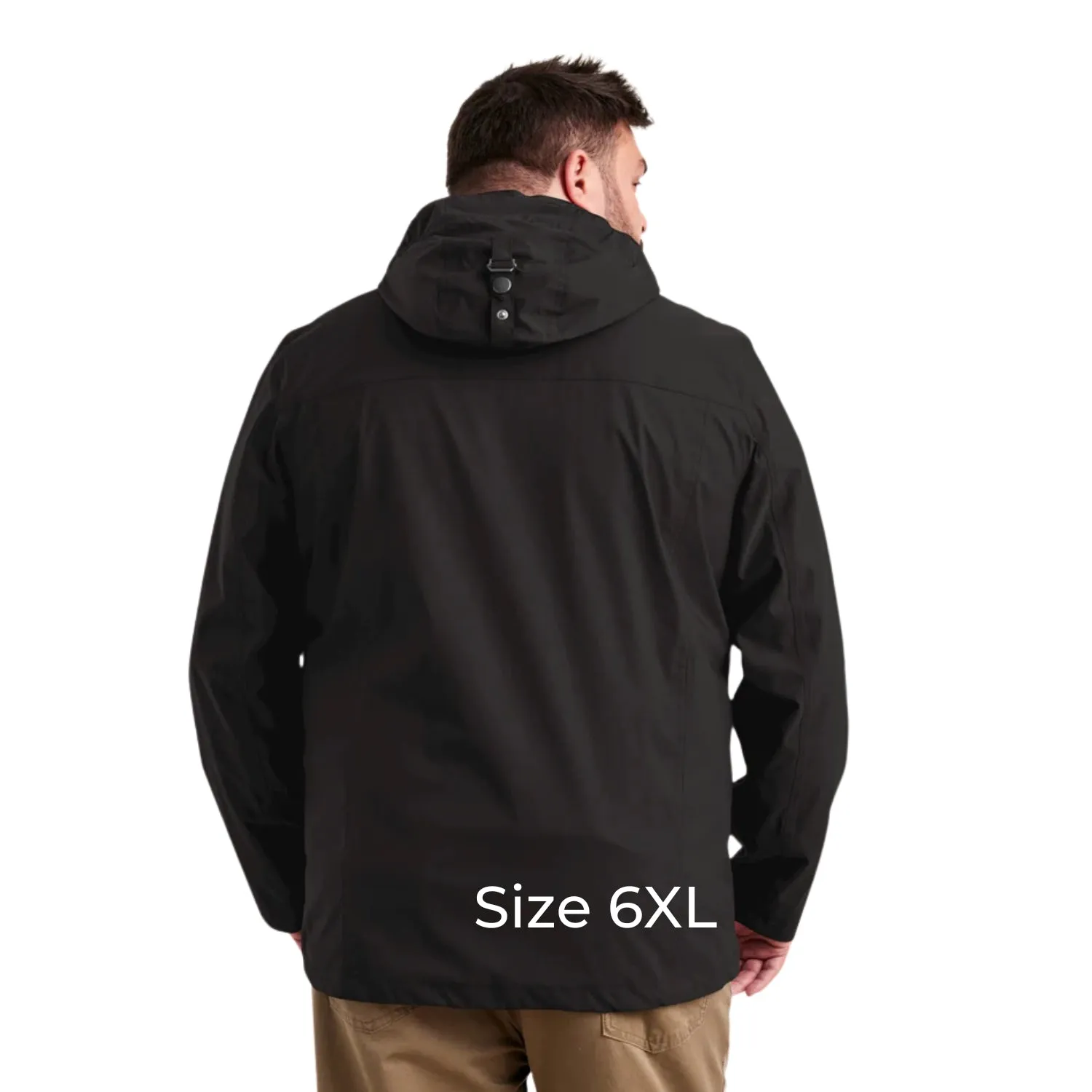 STOY Ben Men’s Plus Size Shell Jacket Black Sizes 3XL-6XL