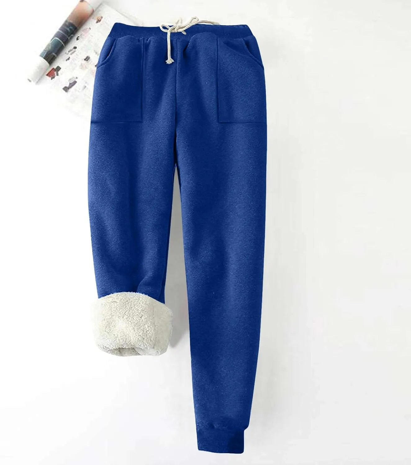 Sweatpants for Women Fleece Lined Winter Warm High Waist Athletic Jogger Pants Thicken Outdoor Pants with Pockets