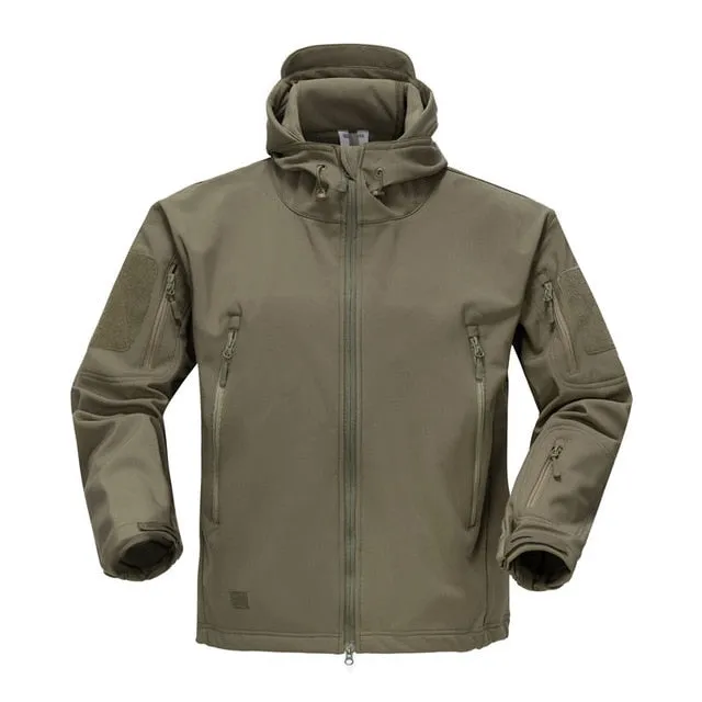 Tactical Jacket Soft Shell Jacket Military Hooded Coat Man Waterproof Windproof Army Fleece Clothing Camo Colors