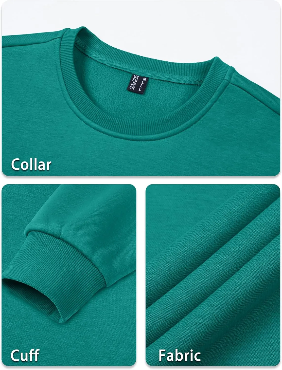 TACVASEN Men's Long Sleeve Crewneck Sweatshirt Winter and Fall Casual Warm Sweatshirt Fleece Lined Pullover