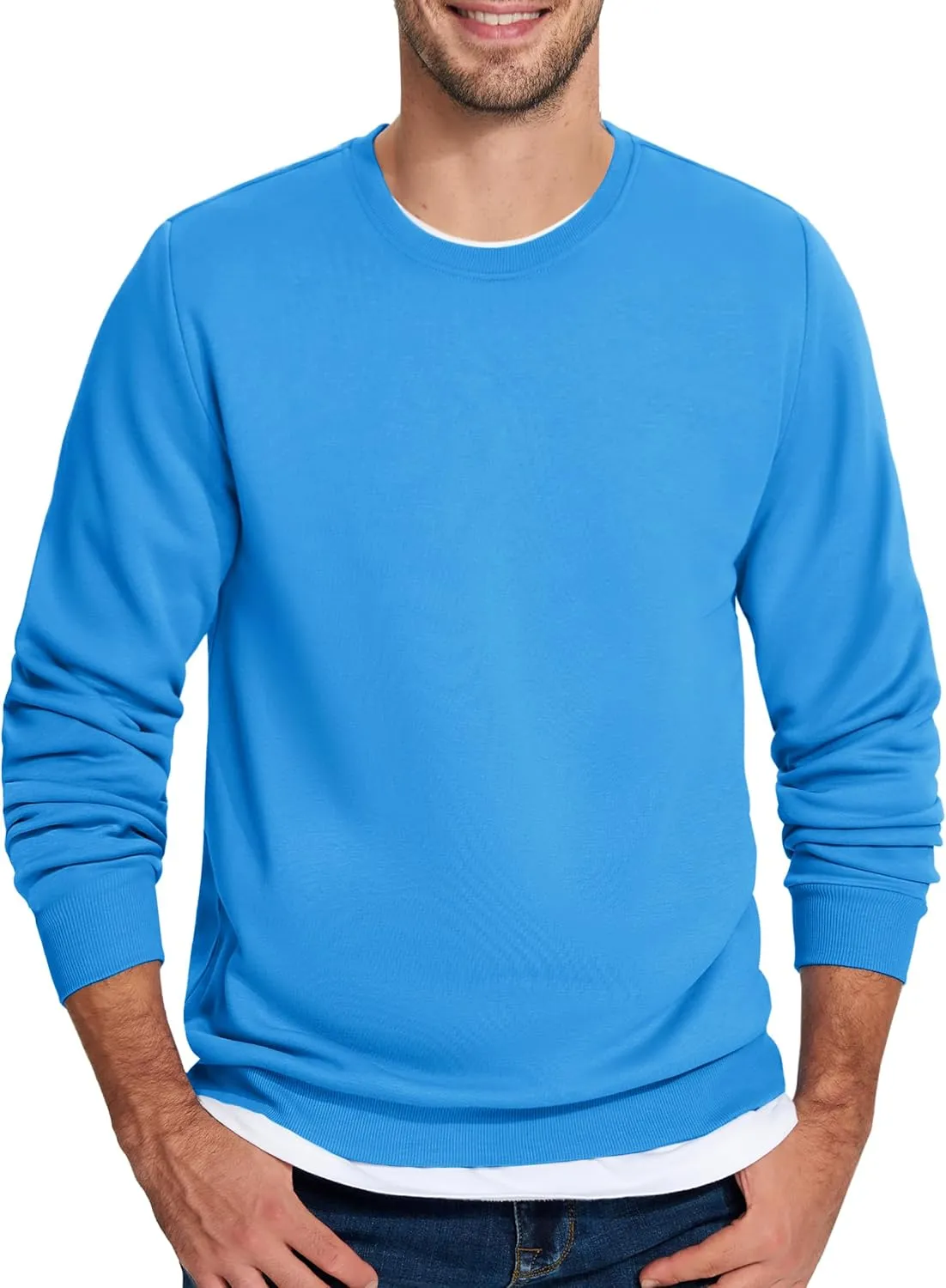 TACVASEN Men's Long Sleeve Crewneck Sweatshirt Winter and Fall Casual Warm Sweatshirt Fleece Lined Pullover