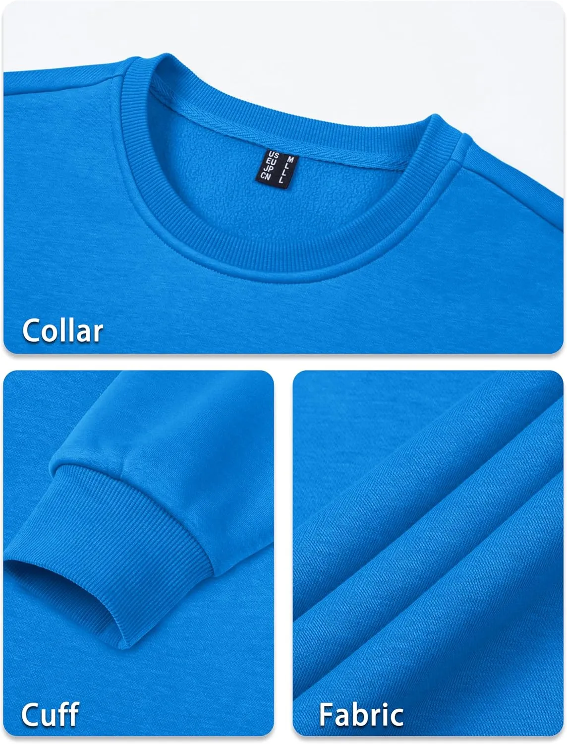 TACVASEN Men's Long Sleeve Crewneck Sweatshirt Winter and Fall Casual Warm Sweatshirt Fleece Lined Pullover