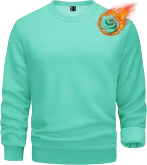 TACVASEN Men's Long Sleeve Crewneck Sweatshirt Winter and Fall Casual Warm Sweatshirt Fleece Lined Pullover
