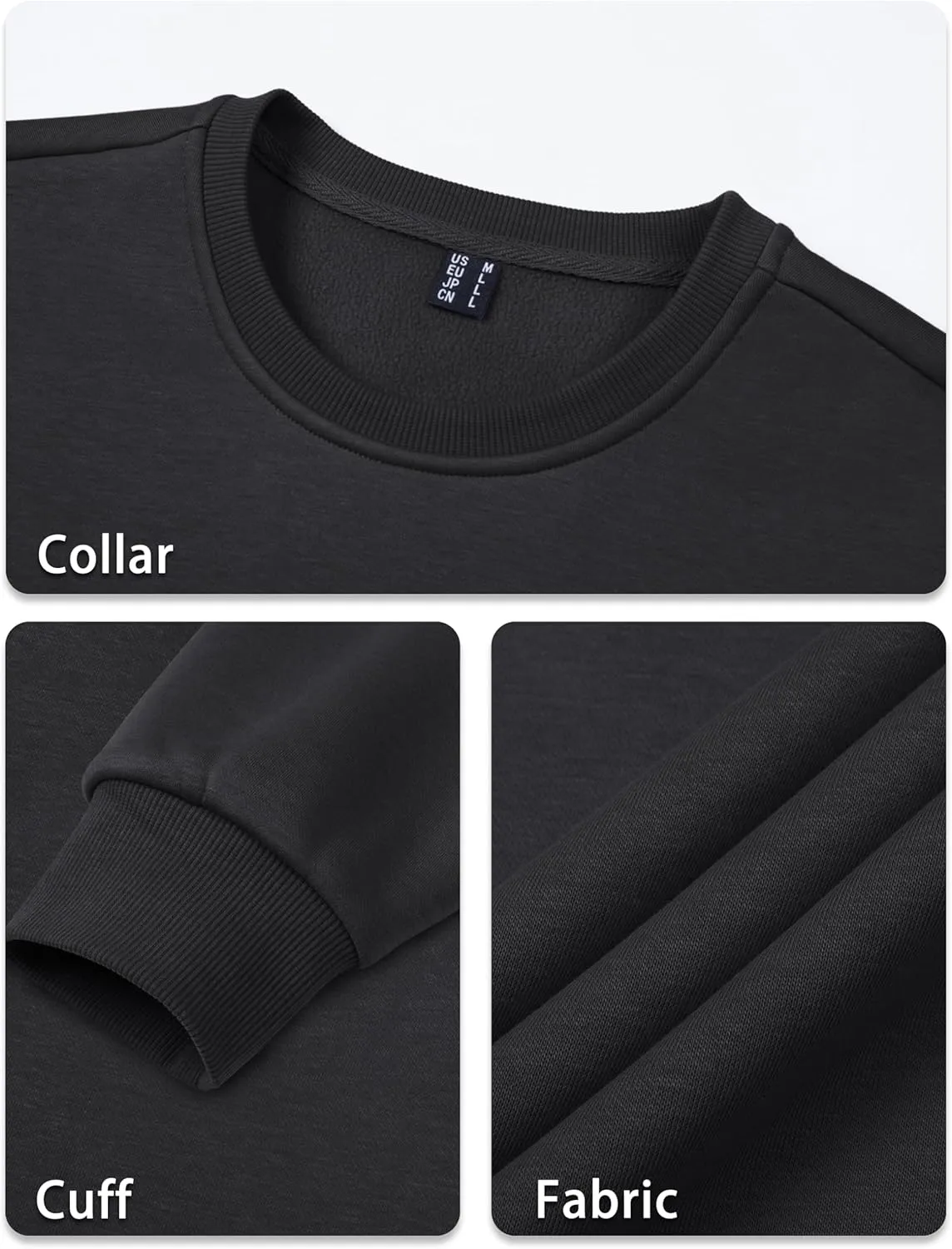 TACVASEN Men's Long Sleeve Crewneck Sweatshirt Winter and Fall Casual Warm Sweatshirt Fleece Lined Pullover