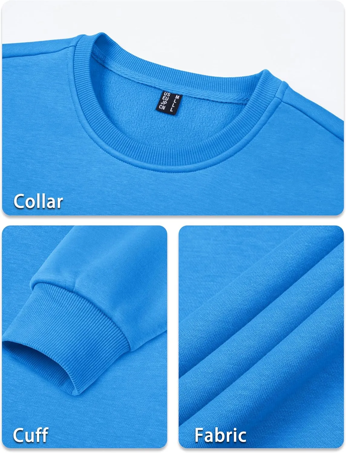 TACVASEN Men's Long Sleeve Crewneck Sweatshirt Winter and Fall Casual Warm Sweatshirt Fleece Lined Pullover