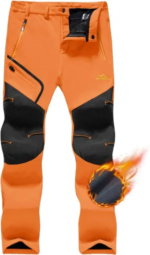 TACVASEN Men's Snow Ski Pants Fleece Lined Winter Hiking Pants Water Resistant Insulated Snowboard Work Outdoor