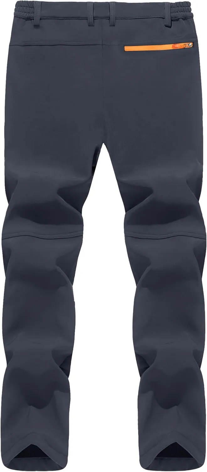 TACVASEN Men's Snow Ski Pants Fleece Lined Winter Hiking Pants Water Resistant Insulated Snowboard Work Outdoor