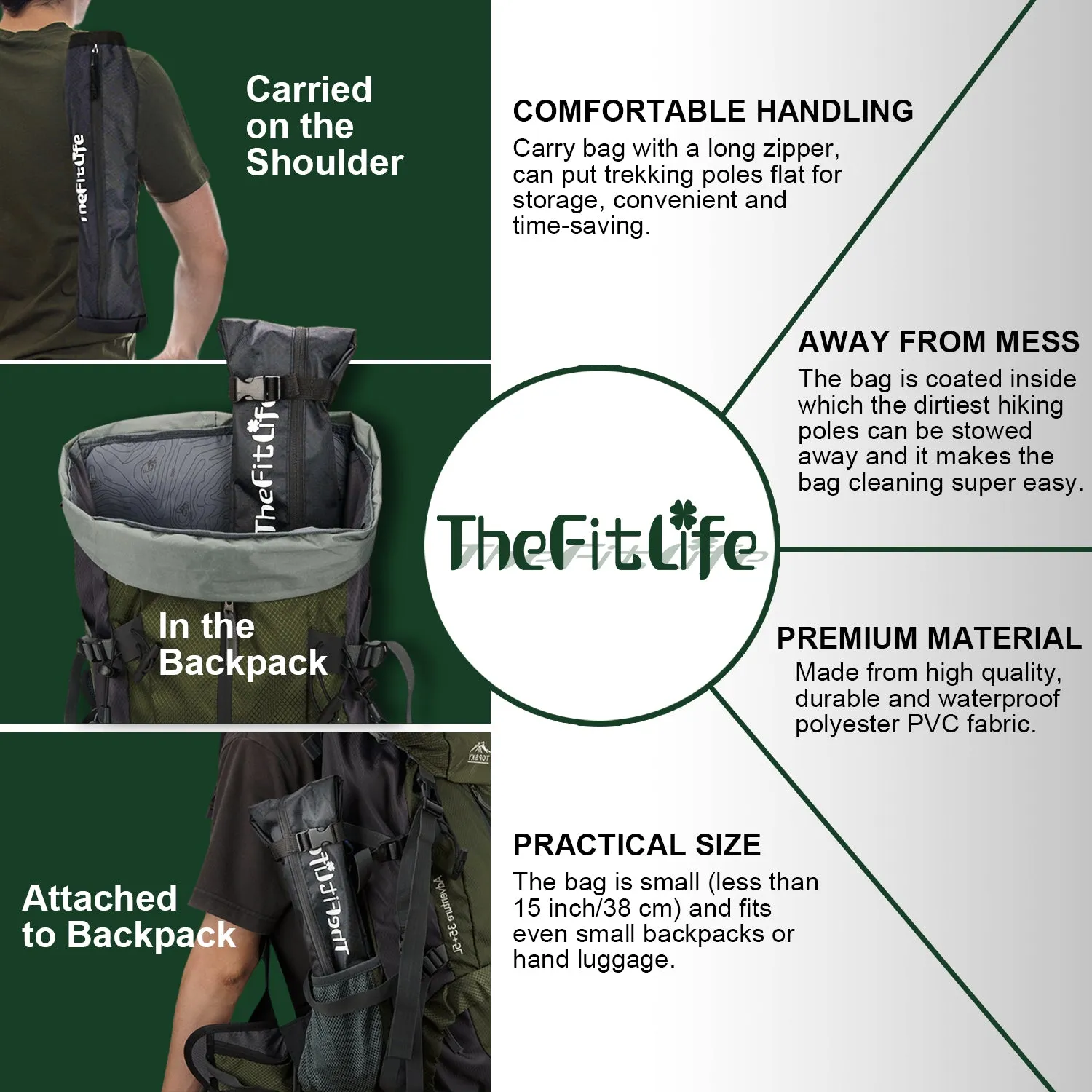 TheFitLife Collapsible Trekking Poles for Hiking – Lightweight Folding Walking Sticks for Men and Women with Extra-Long Foam Handle and Metal Flip Lock(Blue fit 166-192cm)