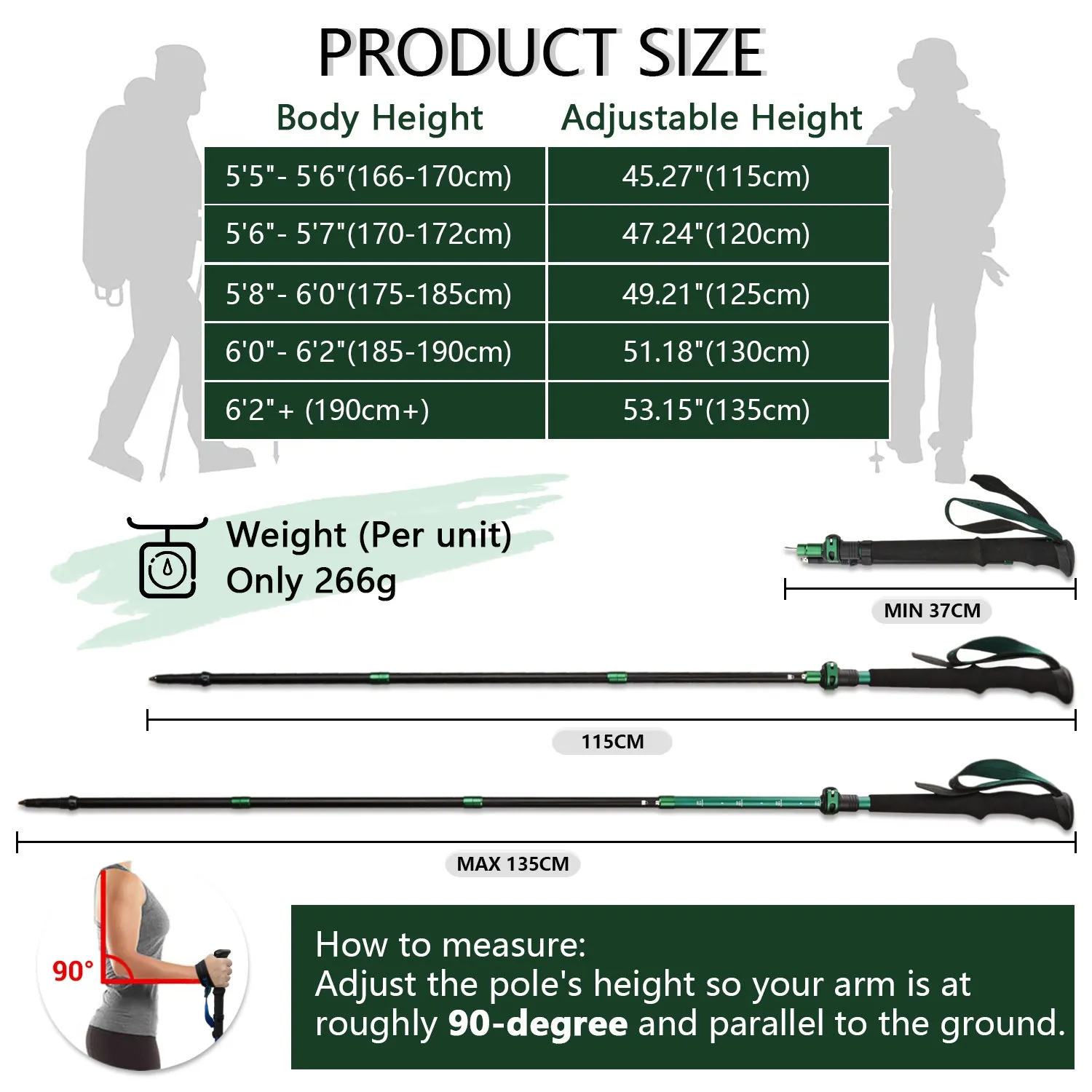 TheFitLife Collapsible Trekking Poles for Hiking – Lightweight Folding Walking Sticks for Men and Women with Extra-Long Foam Handle and Metal Flip Lock(Brown fit 166-192cm)