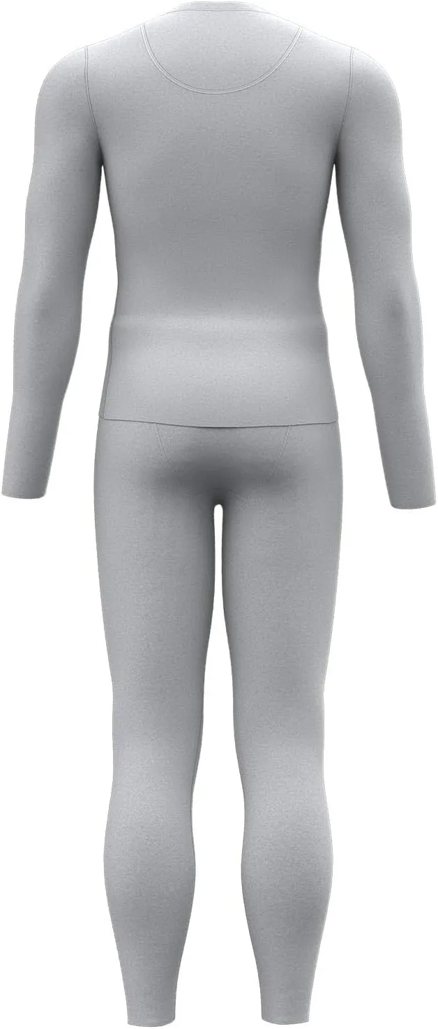 Thermal Underwear Long Johns for Men Men's Autumn and Winter Solid Round Cold Weather Fleece Lined Top Bottom